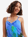Desigual Blaues geblümtes Maxikleid für Damen Desigual Bleu