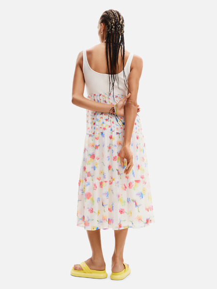Desigual Weißes geblümtes Midikleid für Damen Desigual Vancouver
