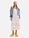 Desigual Weißes geblümtes Midikleid für Damen Desigual Vancouver