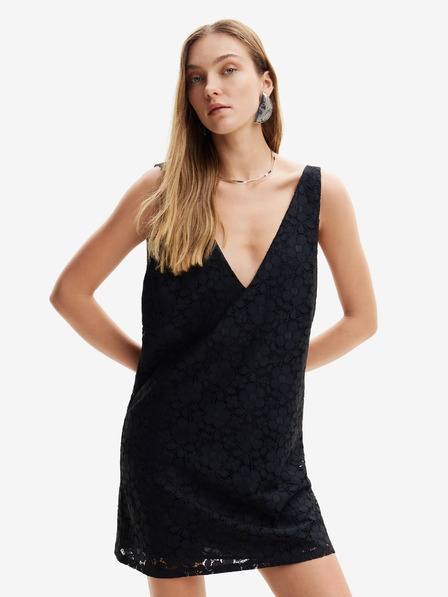 Desigual Schwarzes Desigual-Spitzenkleid für Damen