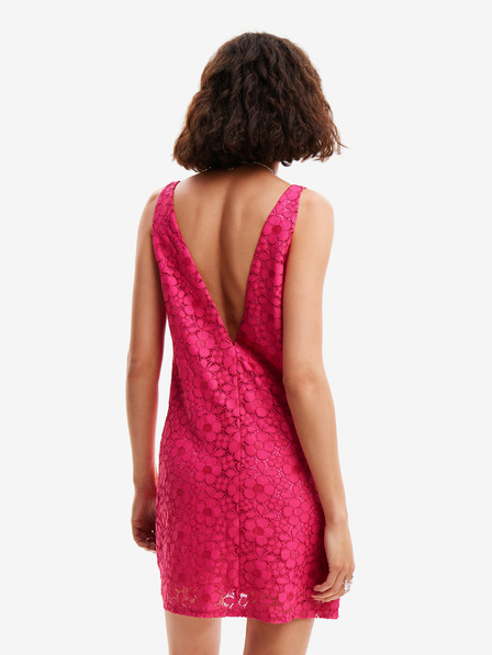 Desigual Desigual Spitze Dunkelrosa Damen Spitzenkleid