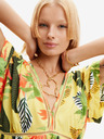 Desigual Gelbes Damen Strandkleid mit Blumenmuster Desigual Top Tropical Party