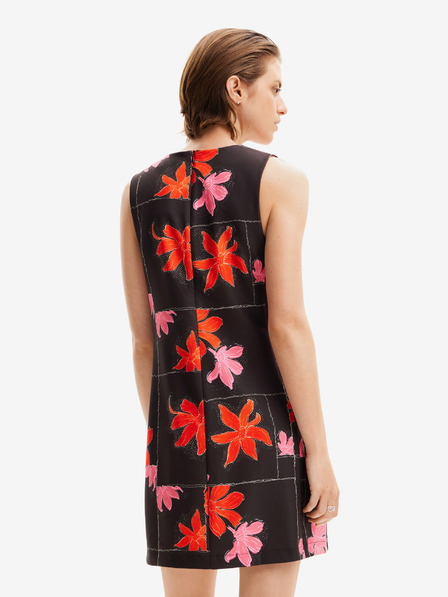 Desigual Rot-schwarzes geblümtes Minikleid für Damen Desigual Houston
