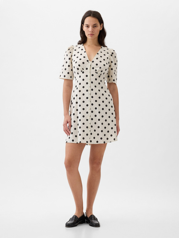 GAP Minikleid aus Leinen mit Punkten GAP