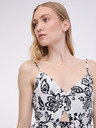 ONLY Weißes und schwarzes geblümtes Damenkleid ONLY Kiera