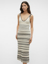 Vero Moda Schwarz-cremefarbenes gestreiftes Midikleid für Damen Vero Moda Minou