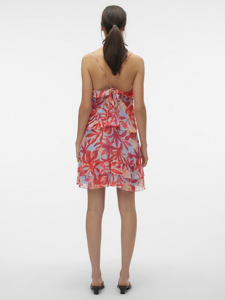 Vero Moda Vero Moda Marie cremefarbenes und rotes geblümtes Damenkleid