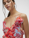 Vero Moda Vero Moda Marie cremefarbenes und rotes geblümtes Damenkleid