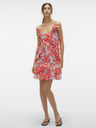 Vero Moda Vero Moda Marie cremefarbenes und rotes geblümtes Damenkleid