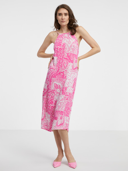 Vero Moda Rosa gemustertes Damen-Sommer-Midikleid VERO MODA Ebba