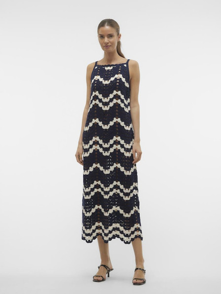 Vero Moda Dunkelblaues gehäkeltes Midikleid für Damen Vero Moda Venus