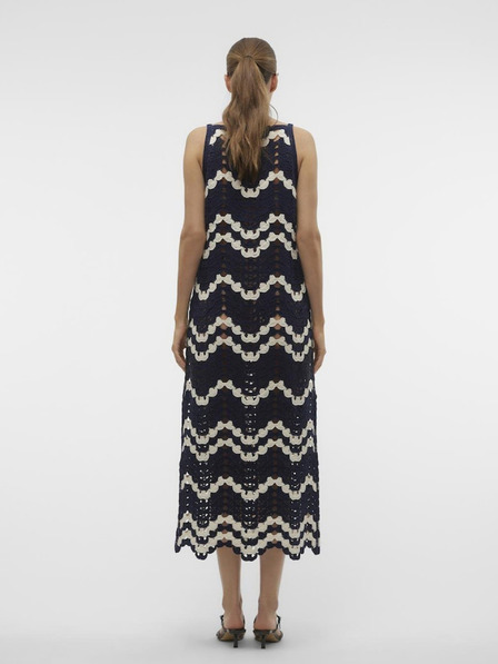Vero Moda Dunkelblaues gehäkeltes Midikleid für Damen Vero Moda Venus