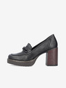 Rieker Schwarze Damen Leder Halbschuhe mit Absatz Rieker