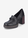 Rieker Schwarze Damen Leder Halbschuhe mit Absatz Rieker