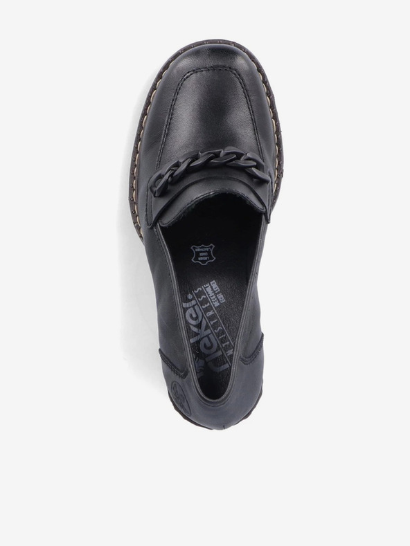 Rieker Schwarze Damen Leder Halbschuhe mit Absatz Rieker