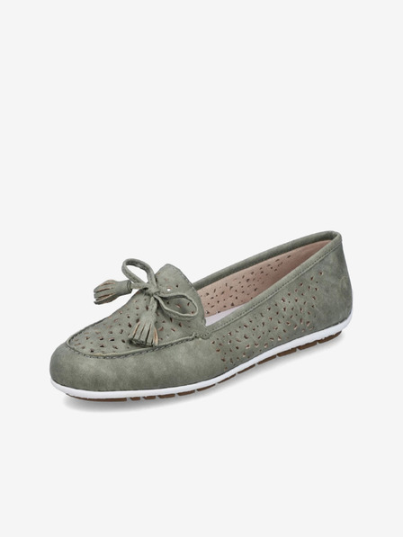 Rieker Grüne Damen-Slipper aus Wildleder Rieker
