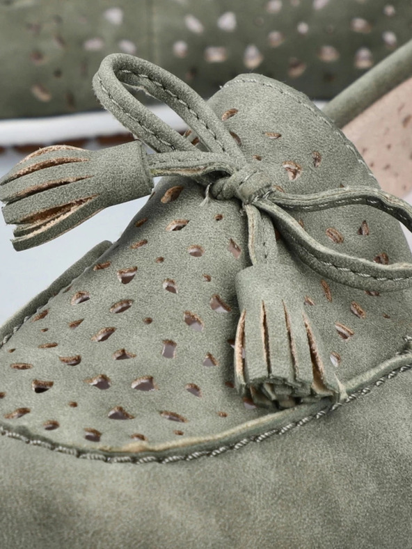 Rieker Grüne Damen-Slipper aus Wildleder Rieker