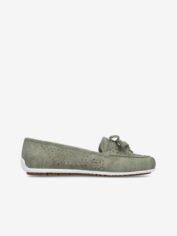 Rieker Grüne Damen-Slipper aus Wildleder Rieker