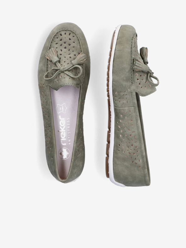 Rieker Grüne Damen-Slipper aus Wildleder Rieker