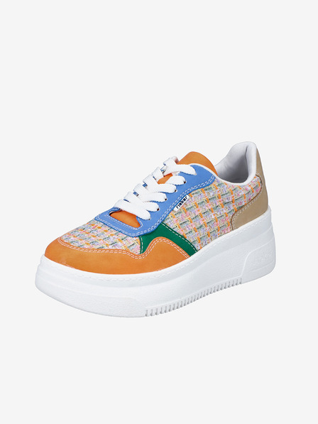 Rieker Orange Damen Plateau Turnschuhe Rieker