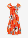 Desigual Orangefarbenes geblümtes Damen-Midikleid Desigual Georgeo