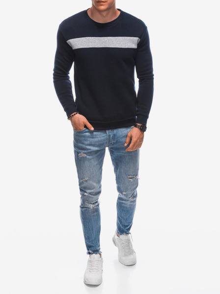 Edoti Herren-Sweatshirt mit Kapuze 1598B - Dunkelblau