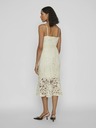Vila Cremefarbenes Damen-Spitzen-Midikleid VILA Capella