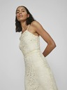Vila Cremefarbenes Damen-Spitzen-Midikleid VILA Capella