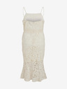 Vila Cremefarbenes Damen-Spitzen-Midikleid VILA Capella