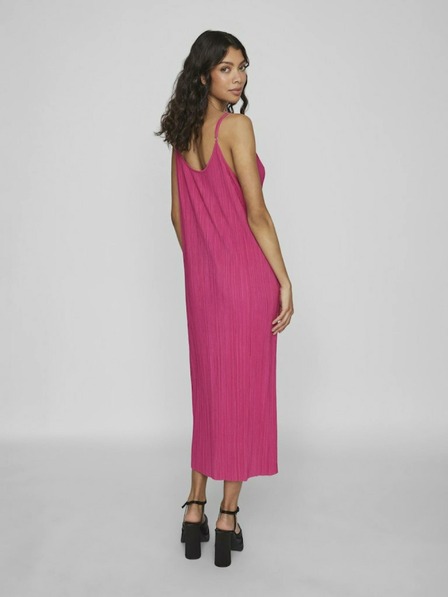Vila Dunkelrosa Damen-Maxikleid VILA Plisa