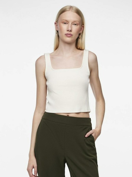 Pieces Weißes Damen-Basic-Tank-Top Pieces Nukisa