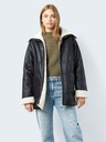 Noisy May Schwarze Damen-Kunstfell-Winterjacke Noisy May Hailey