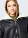 Noisy May Schwarze Damen-Kunstfell-Winterjacke Noisy May Hailey