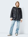 Noisy May Schwarze Damen-Kunstfell-Winterjacke Noisy May Hailey