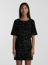 Pieces Schwarzer Damen Pailletten-Rock Pieces Kam
