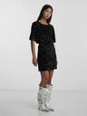 Pieces Schwarzer Damen Pailletten-Rock Pieces Kam
