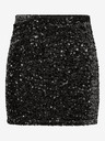Pieces Schwarzer Damen Pailletten-Rock Pieces Kam