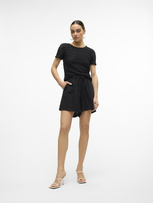 Vero Moda Schwarze Damen-Shorts aus Leinen Vero Moda Linn