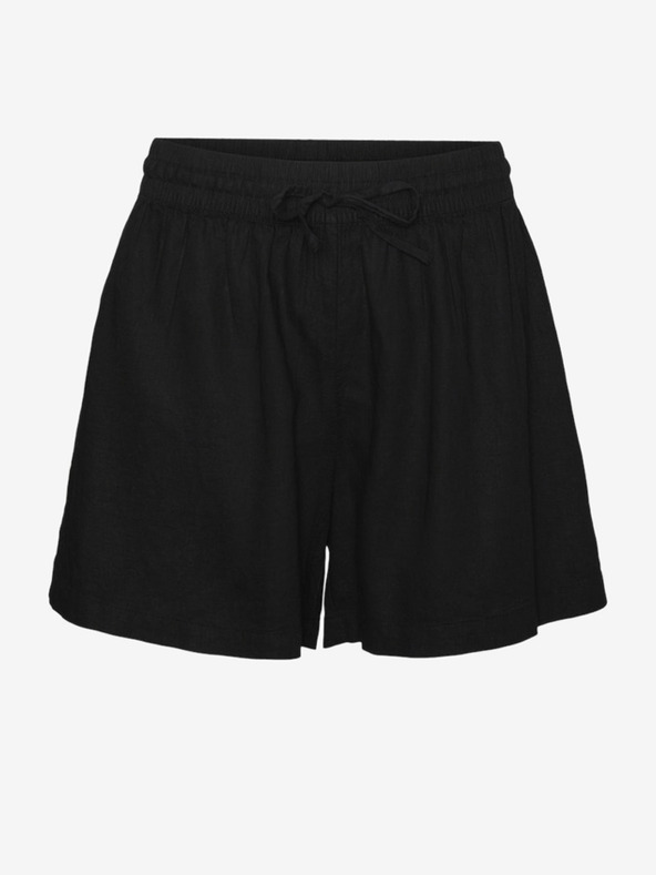 Vero Moda Schwarze Damen-Shorts aus Leinen Vero Moda Linn