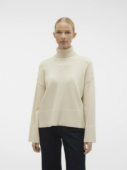 AWARE by VERO MODA Cremefarbener Damen-Rollkragenpullover AWARE von VERO MODA Gisela
