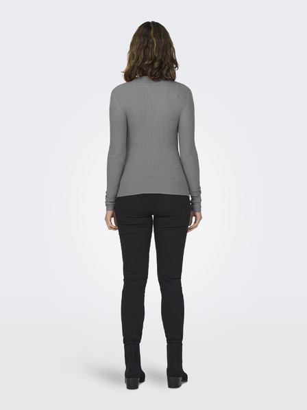 ONLY Grau ONLY Louisa Leichter Pullover mit Rippstrick