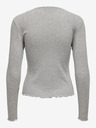 ONLY Hellgraues gestreiftes Damen-Basic-T-Shirt ONLY Carlotta