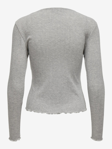 ONLY Hellgraues gestreiftes Damen-Basic-T-Shirt ONLY Carlotta