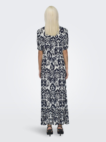 ONLY Blaues und weißes gemustertes Damen-Maxikleid ONLY Chianti