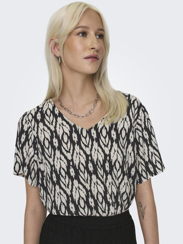 ONLY Schwarze gemusterte Damenbluse ONLY Susan