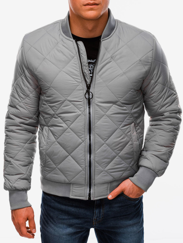 Edoti Herren Übergangs-Bomberjacke C - grau