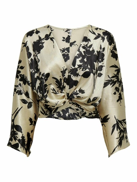 ONLY Schwarz-beige Damen-Satinbluse ONLY Salia