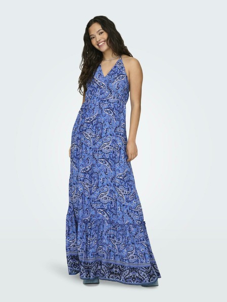 ONLY Blaues gemustertes Maxikleid für Damen ONLY Veneda