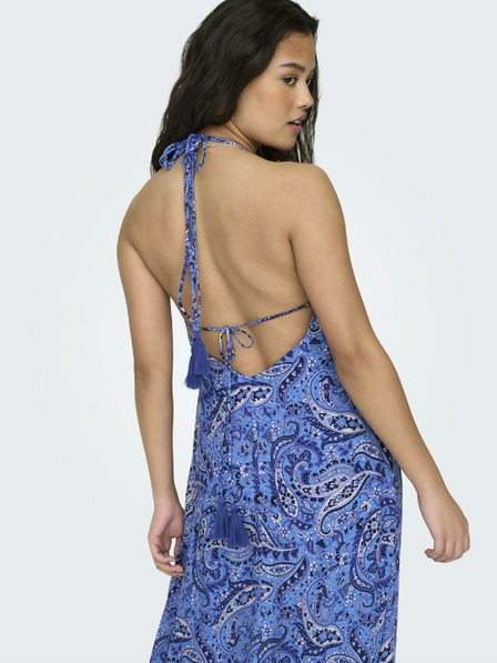 ONLY Blaues gemustertes Maxikleid für Damen ONLY Veneda