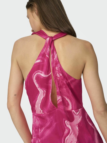 ONLY Dunkelrosa gemustertes Damen-Midikleid ONLY Jane